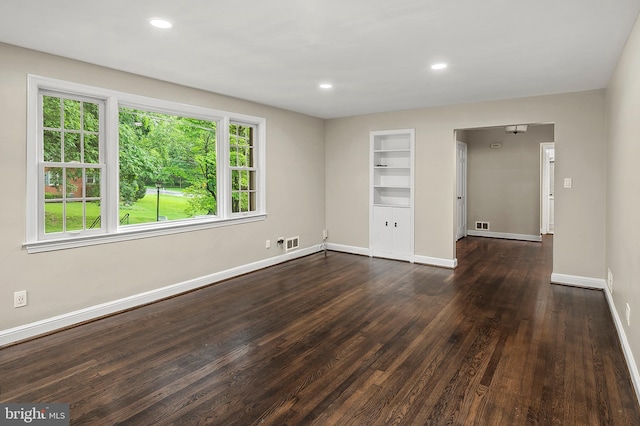 12904 Two Farm Dr, Silver Spring, MD 20904 - unfurnished room featuring baseboards, dark wood-style flooring, and recessed lighting