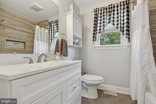 607 Jays Ln, Pottstown, PA 19464 - full bath with vanity, tile patterned flooring, and shower / bathtub combination with curtain