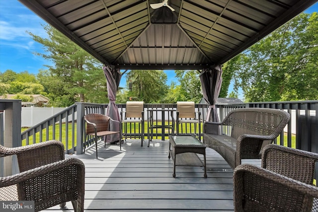 607 Jays Ln, Pottstown, PA 19464 - wooden terrace featuring a gazebo and a fenced backyard