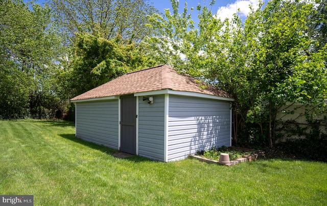 view of shed