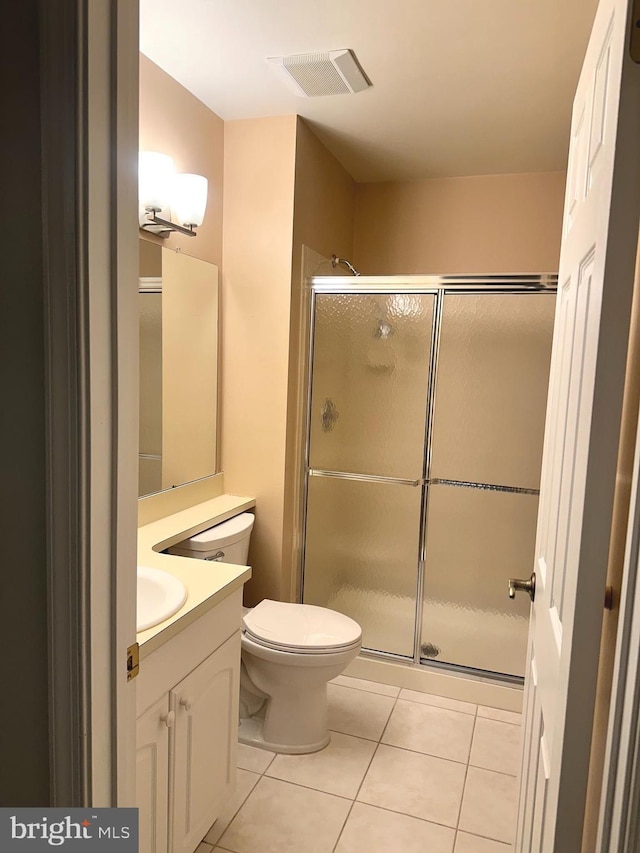 1341 Thornwood Dr, Mount Laurel, NJ 08054 - full bath featuring vanity, a shower stall, tile patterned floors, and toilet