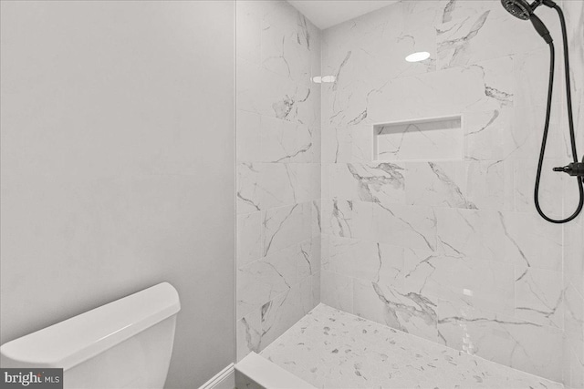 6121 Ducketts Ln, Elkridge, MD 21075 - bathroom featuring tiled shower and toilet