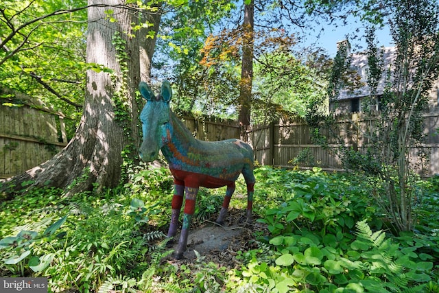 view of yard with fence