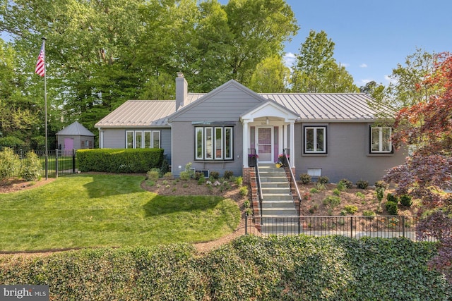 5018 36th St N, Arlington, VA 22207 - view of front of property with metal roof and a chimney