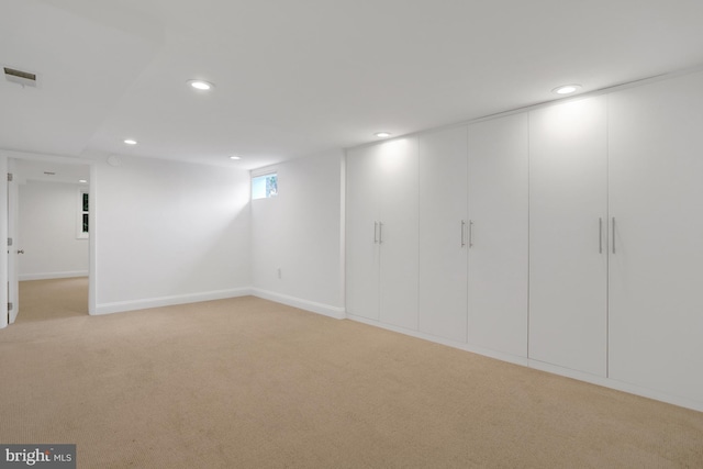 5018 36th St N, Arlington, VA 22207 - basement featuring light colored carpet, recessed lighting, and baseboards