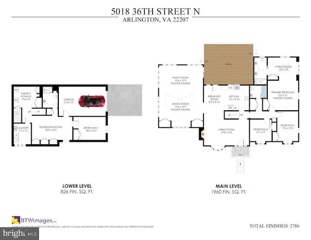 5018 36th St N, Arlington, VA 22207 - property floor plan