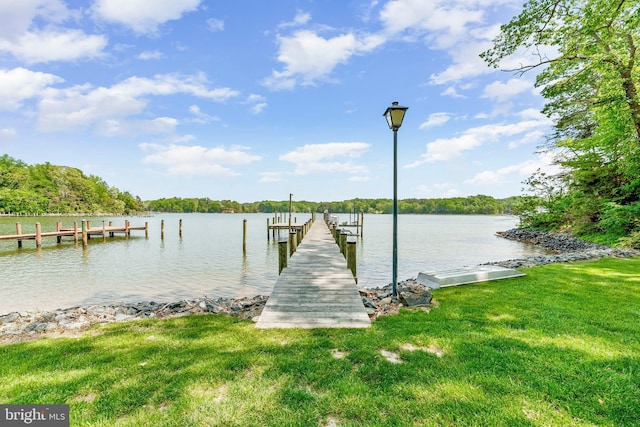 2031 Indian Cir, Saint Leonard, MD 20685 - view of dock featuring a yard and a water view