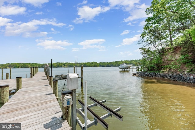2031 Indian Cir, Saint Leonard, MD 20685 - dock area featuring a water view and boat lift