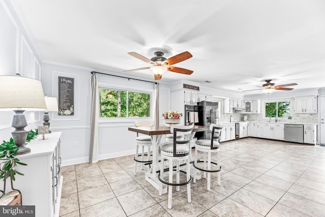 2031 Indian Cir, Saint Leonard, MD 20685 - dining room with a ceiling fan and light tile patterned flooring