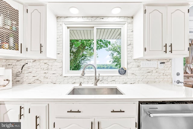 2031 Indian Cir, Saint Leonard, MD 20685 - kitchen with a sink, stainless steel dishwasher, and white cabinets