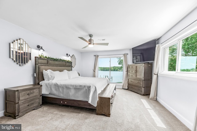 2031 Indian Cir, Saint Leonard, MD 20685 - bedroom featuring light colored carpet, access to outside, baseboards, and visible vents