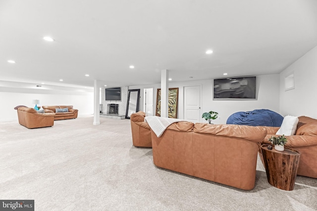 2031 Indian Cir, Saint Leonard, MD 20685 - living room with light colored carpet and recessed lighting