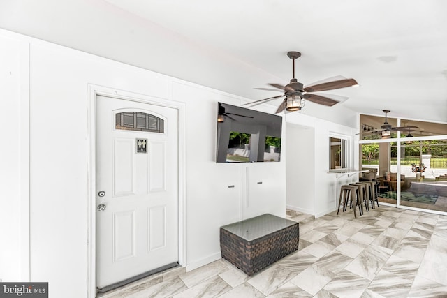 2031 Indian Cir, Saint Leonard, MD 20685 - interior space featuring lofted ceiling, baseboards, and ceiling fan