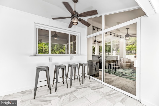 2031 Indian Cir, Saint Leonard, MD 20685 - interior space featuring outdoor dry bar and a ceiling fan