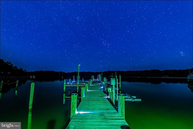 2031 Indian Cir, Saint Leonard, MD 20685 - view of dock with boat lift and a water view