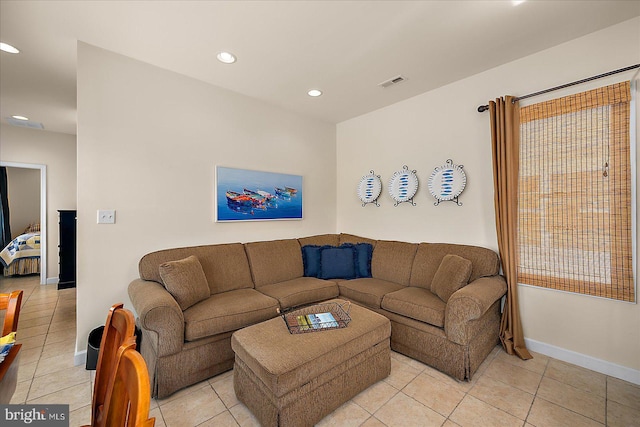 22 Flounder Ln, Ocean City, MD 21842 - living area with visible vents, baseboards, light tile patterned flooring, and recessed lighting