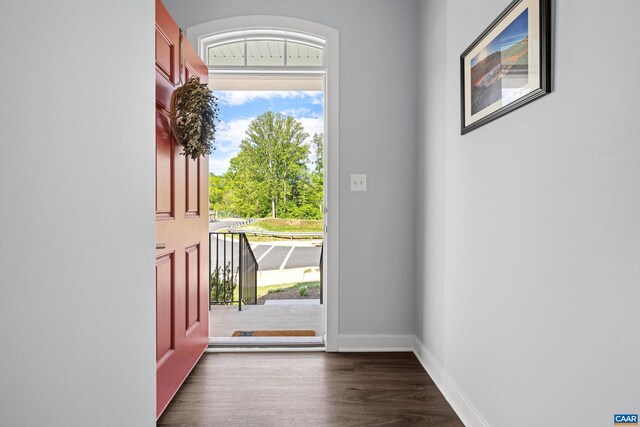4286 Sunset Dr, Charlottesville, VA 22911 - entryway with dark wood-type flooring and baseboards
