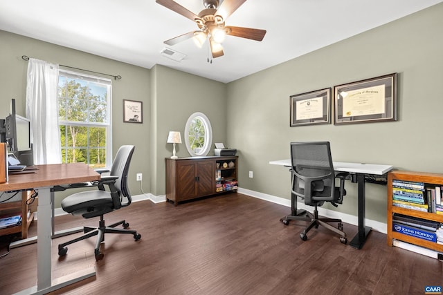 4286 Sunset Dr, Charlottesville, VA 22911 - office space with wood finished floors, healthy amount of natural light, a ceiling fan, and baseboards