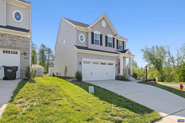 4286 Sunset Dr, Charlottesville, VA 22911 - view of home's exterior with a yard, concrete driveway, and a garage
