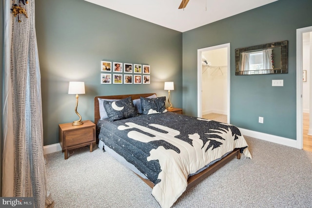 23336 Horse Island Rd, Lewes, DE 19958 - carpeted bedroom featuring baseboards, a spacious closet, a closet, and ceiling fan