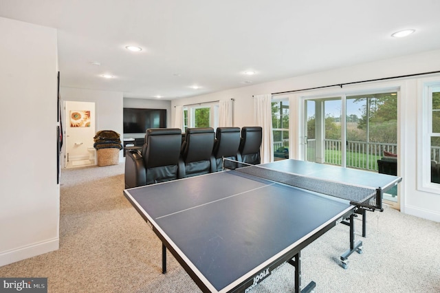 23336 Horse Island Rd, Lewes, DE 19958 - recreation room with baseboards, recessed lighting, and carpet