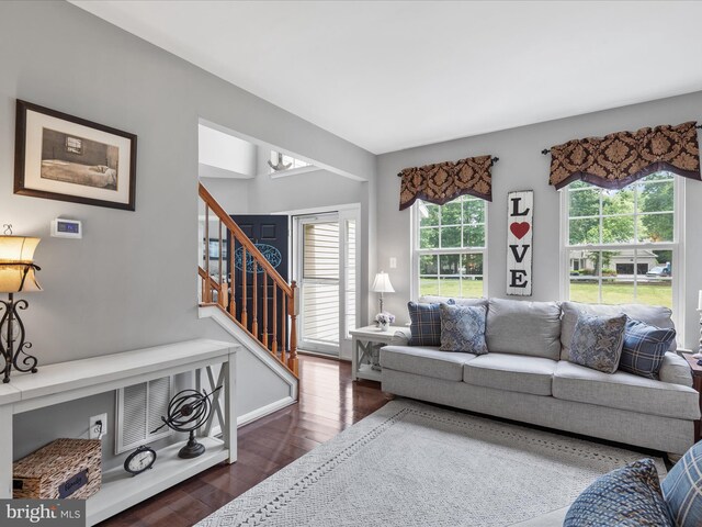 33759 Bay Ridge Ln, Lewes, DE 19958 - living room with wood finished floors and stairs