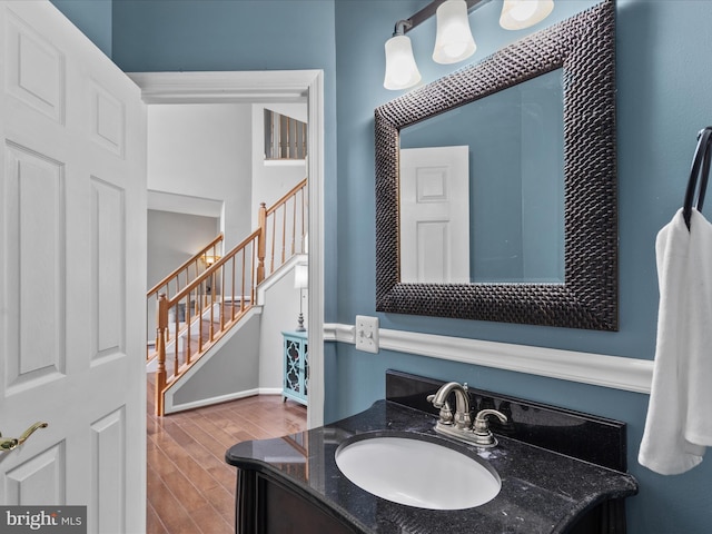 33759 Bay Ridge Ln, Lewes, DE 19958 - bathroom with vanity and wood finished floors