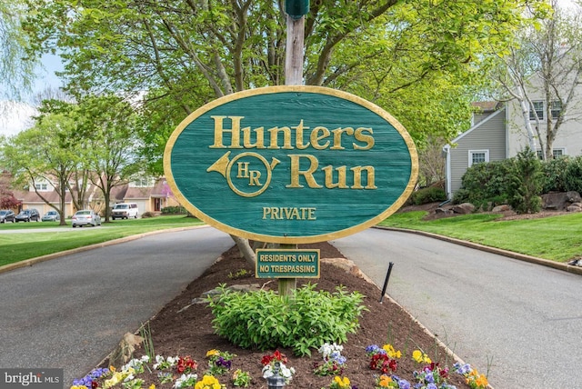 view of community sign