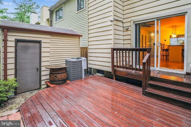 1211 Hesselius Ct, Annapolis, MD 21403 - wooden terrace with cooling unit