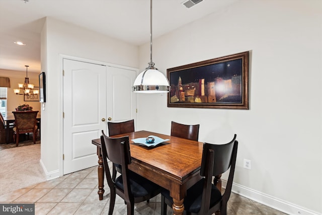 6000 Same Voyage Way Unit 307, Clarksville, MD 21029 - dining area with a chandelier, baseboards, recessed lighting, and light tile patterned flooring