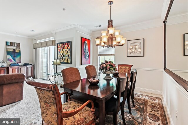 6000 Same Voyage Way Unit 307, Clarksville, MD 21029 - dining room featuring a chandelier, crown molding, and baseboards