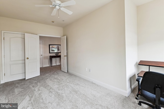 6000 Same Voyage Way Unit 307, Clarksville, MD 21029 - bedroom featuring carpet floors, baseboards, a desk, and a ceiling fan