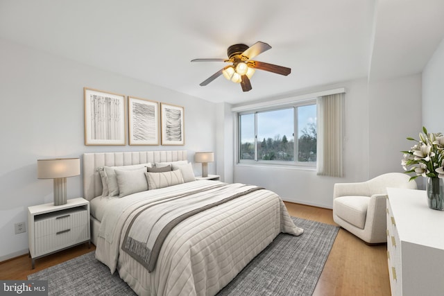 1900 Lyttonsville Rd Unit 1017, Silver Spring, MD 20910 - bedroom featuring ceiling fan and light wood-type flooring