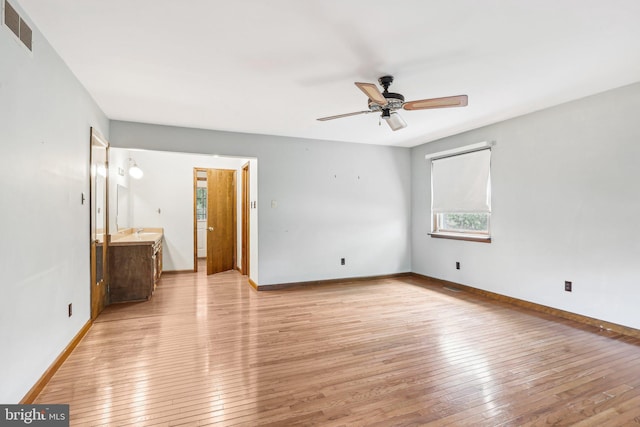 237 Bordentown-Georgetown Rd, Chesterfield, NJ 08515 - unfurnished bedroom with light wood-type flooring, baseboards, and ceiling fan