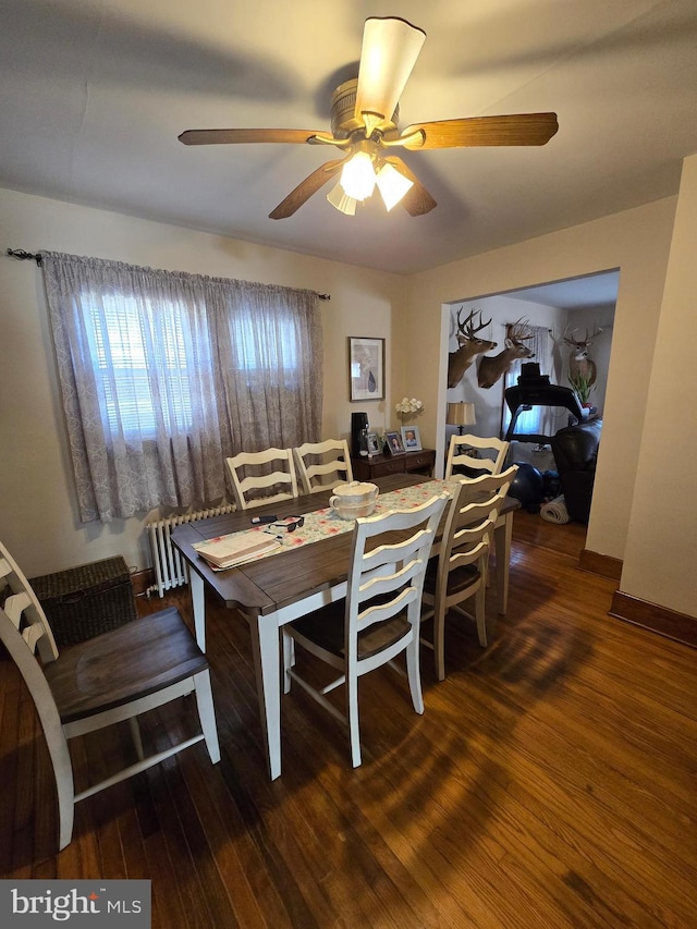 3880 Laurel Grove Rd, Federalsburg, MD 21632 - dining space with wood finished floors and ceiling fan