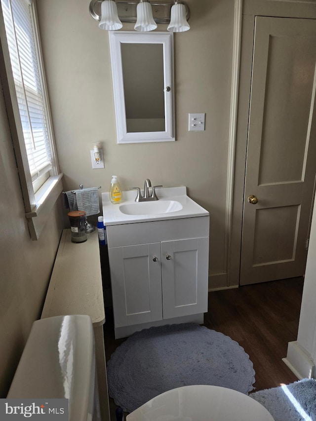 3880 Laurel Grove Rd, Federalsburg, MD 21632 - bathroom with wood finished floors and vanity