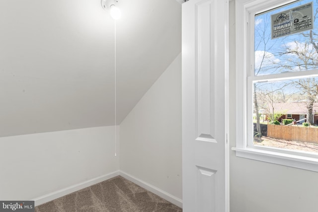 5004 Barnaby Ln, Oxon Hill, MD 20745 - bonus room with lofted ceiling, carpet, baseboards, and plenty of natural light
