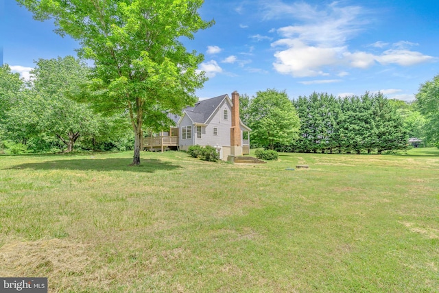 4152 Windy Hills Ln, King George, VA 22485 - view of grassy yard featuring a deck