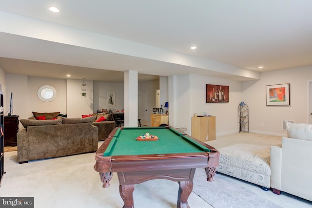 4902 Bridle Ridge Rd, Upper Marlboro, MD 20772 - playroom with carpet flooring, baseboards, pool table, and recessed lighting