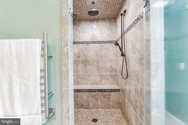 bathroom featuring a shower stall