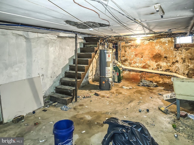 1837 W Juniata St, Philadelphia, PA 19140 - below grade area featuring gas water heater and stairway