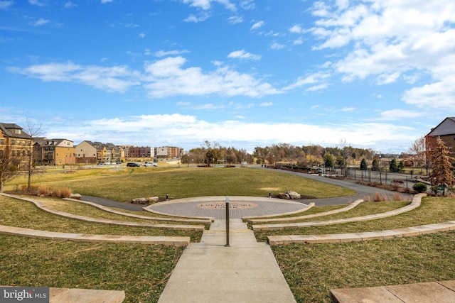 view of community with a lawn