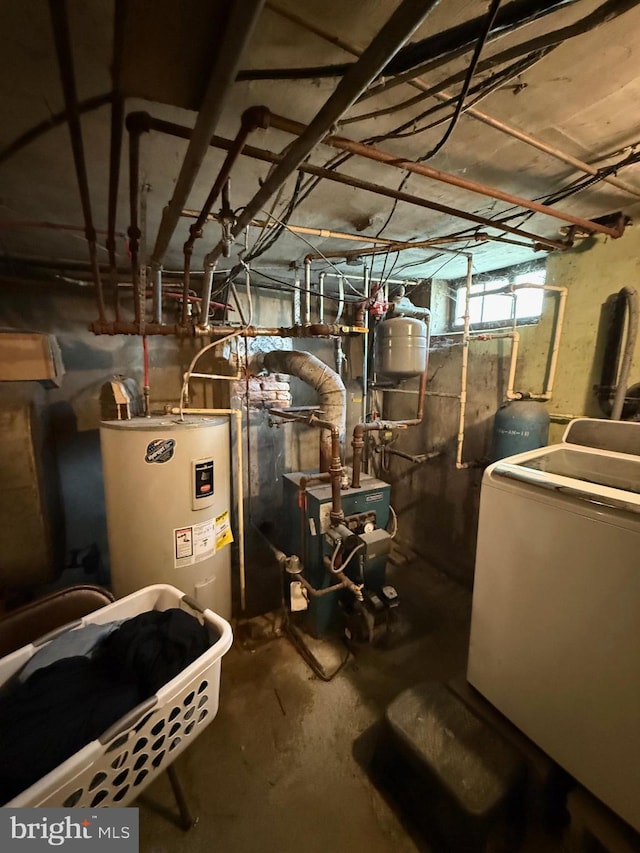utilities with washer / dryer, a heating unit, and water heater