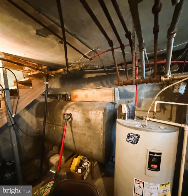 utility room featuring heating fuel and water heater