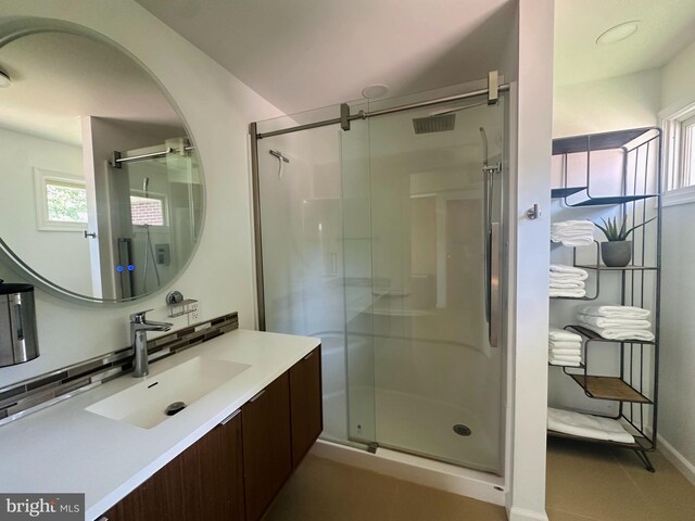 481 Laudermilch Rd, Hershey, PA 17033 - full bathroom featuring a shower stall, vanity, and baseboards