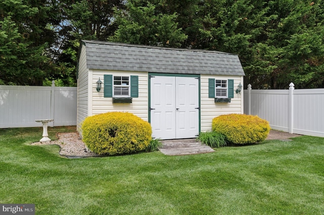 view of shed