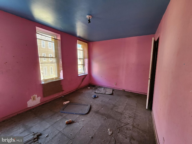 view of spare room