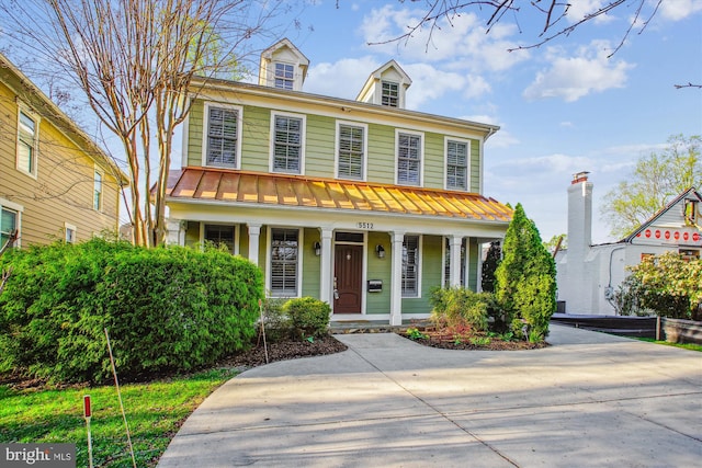view of front of home with covered porch