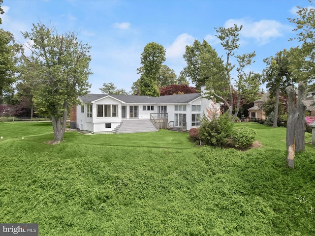 1924 Hidden Point Rd, Annapolis, MD 21409 - rear view of house with a yard and central AC unit