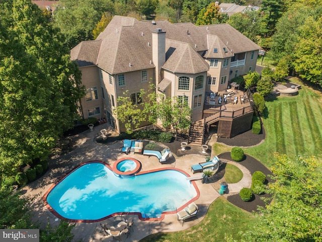 1389 Lamplighter Cir, Gwynedd, PA 19436 - aerial view of property and surrounding area featuring a pool